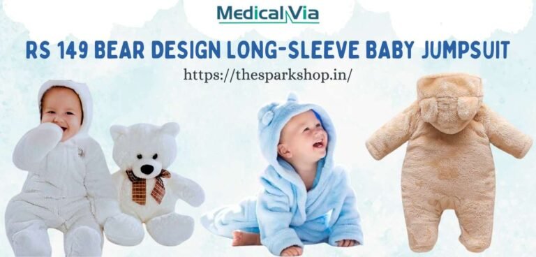 Rs 149 Bear Design Long-Sleeve Baby Jumpsuit Thespark Shop